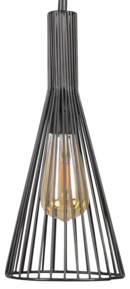 Lampadario a sospensione con filo TIANA 1xE27/20W/230V diametro 15,5 cm nero