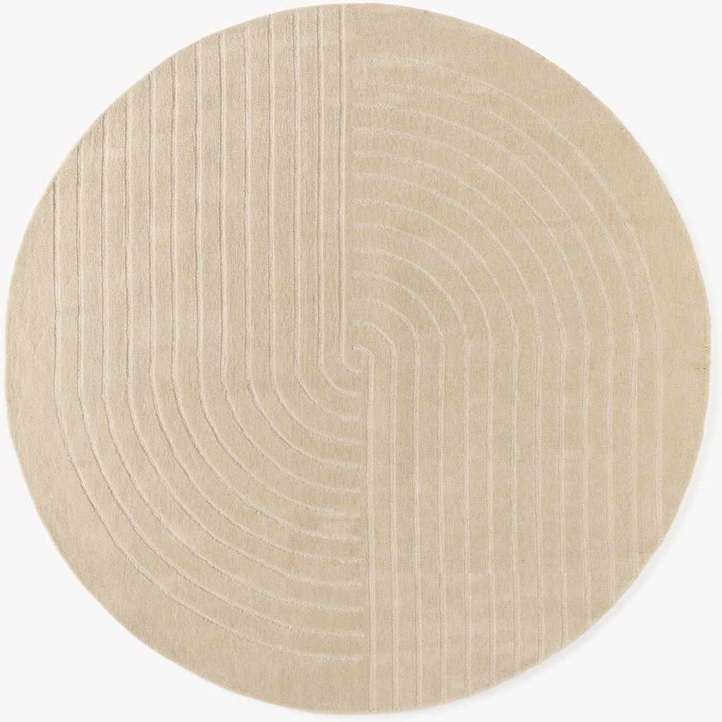 Tappeto rotondo in lana fatto a mano Mason