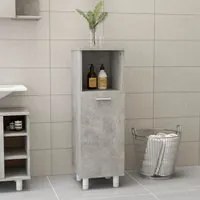 Armadio da Bagno Grigio Cemento 30x30x95 cm in Truciolato 802619