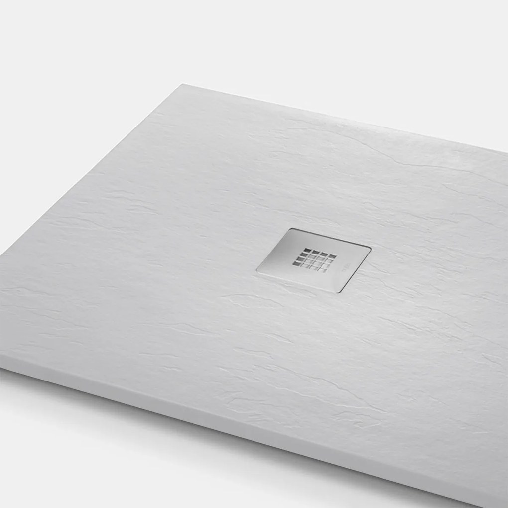 Piatto doccia SLATE 100X140 bianco effetto pietra mineralmarmo ardesia