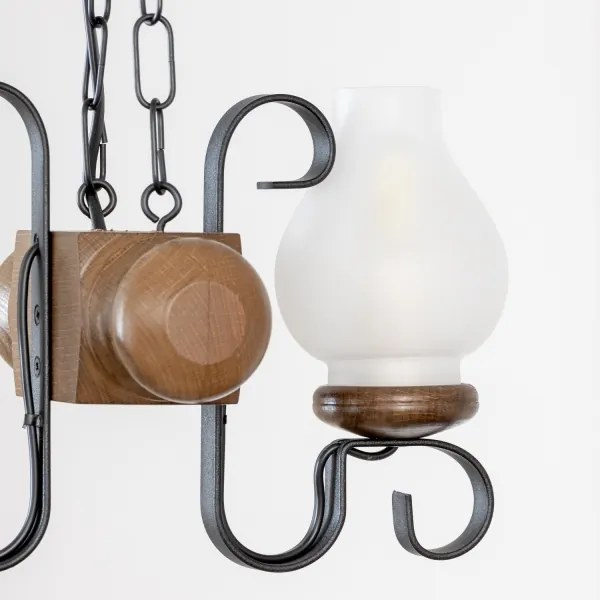 Brilagi - Lampadario a sospensione con catena RUSTIC 2xE14/40W/230V faggio/noce