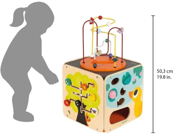 Janod - Blocco interattivo con labirinto MULTI ATTIVITÀ