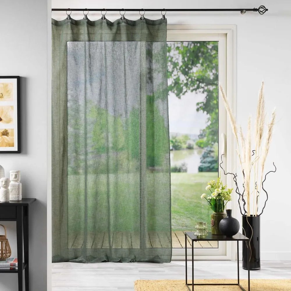 Tenda in voile kaki 140x240 cm Linka - douceur d'intérieur