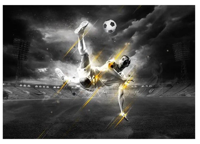 Fotomurale  Legenda del football  Colore bianco e nero, Dimensioni e Misure 200x140