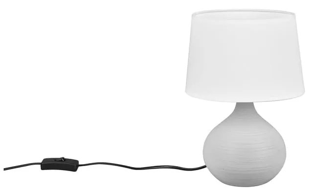 Lampada da tavolo bianco-marrone in ceramica e tessuto, altezza 29 cm Martin - Trio