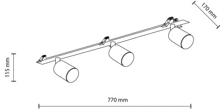 Faretto da incasso NEX 3xGU10/10W/230V nero