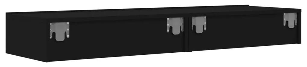 Mobili Porta TV con Luci LED 2pz Neri 60x35x15,5 cm