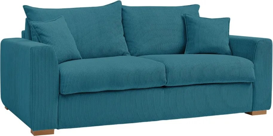 Divano blu allungabile con rivestimento in velluto a coste 225 cm Augustin – Bobochic Paris