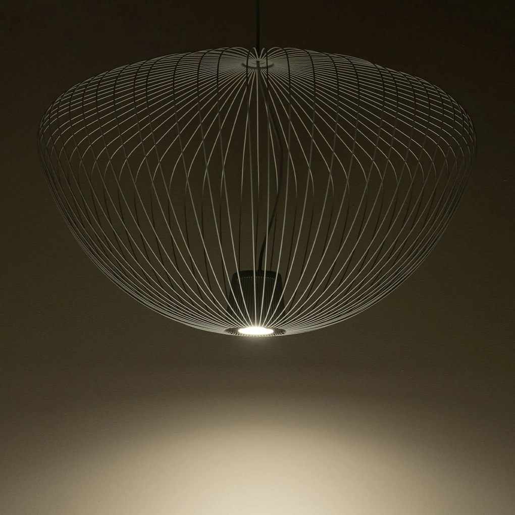 Nowodvorski Lighting Lampada a sospensione Pumpkin L, grigio chiaro, Ø 70 cm, metallo, GU10
