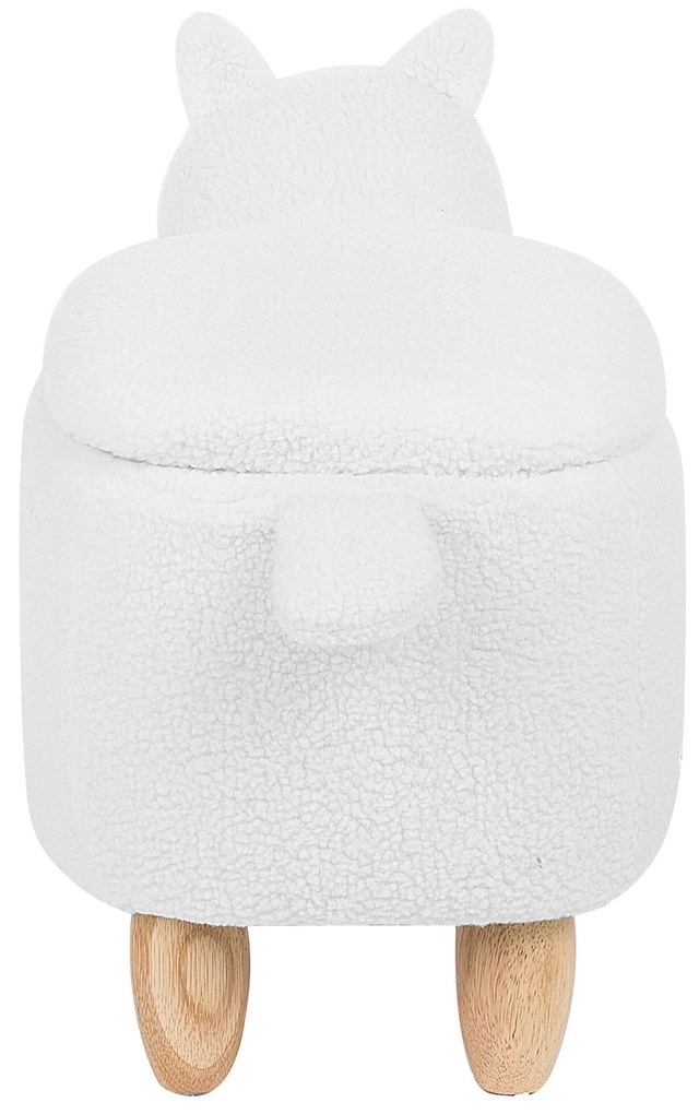 Pouf di tessuto bianco ALPACA Beliani