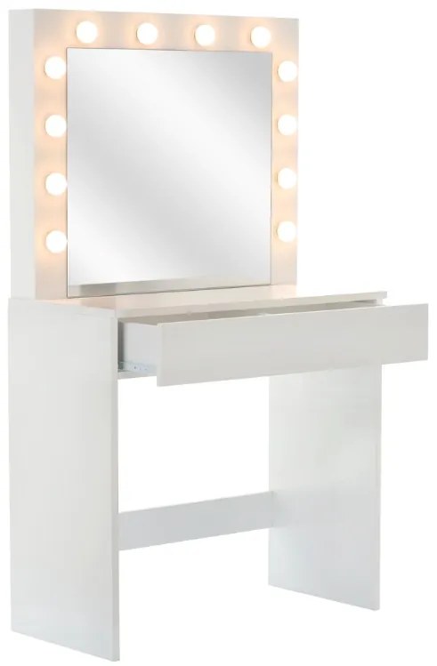 Elegante tavolo da toilette/cosmetico con illuminazione a LED e sgabello