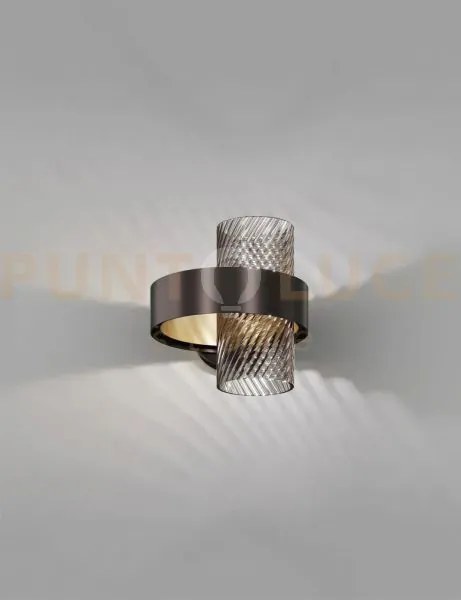 Armonia applique a parete 25 fume' rigato nickel nero satinato_oro ...