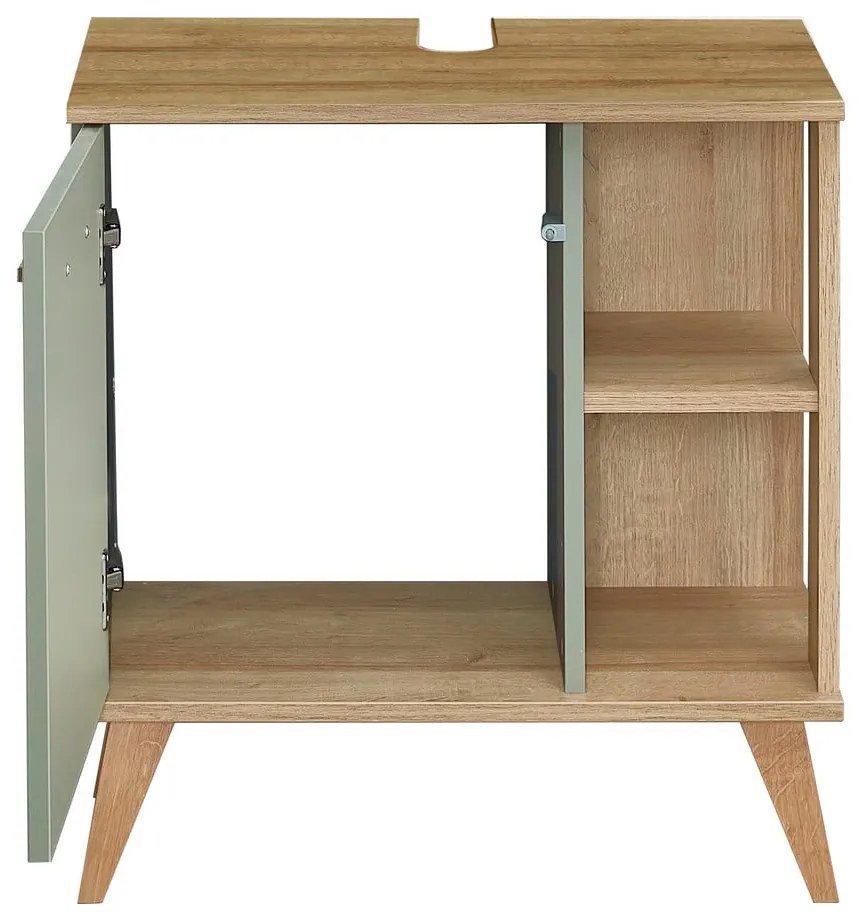 Mobile verde sotto il lavabo in rovere 60x65 cm Set 963 - Pelipal