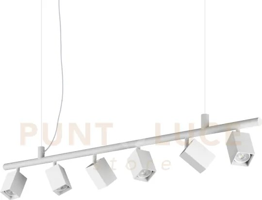 Dynamite sospensione con 6 faretti orientabili quadrati attacco gu1...