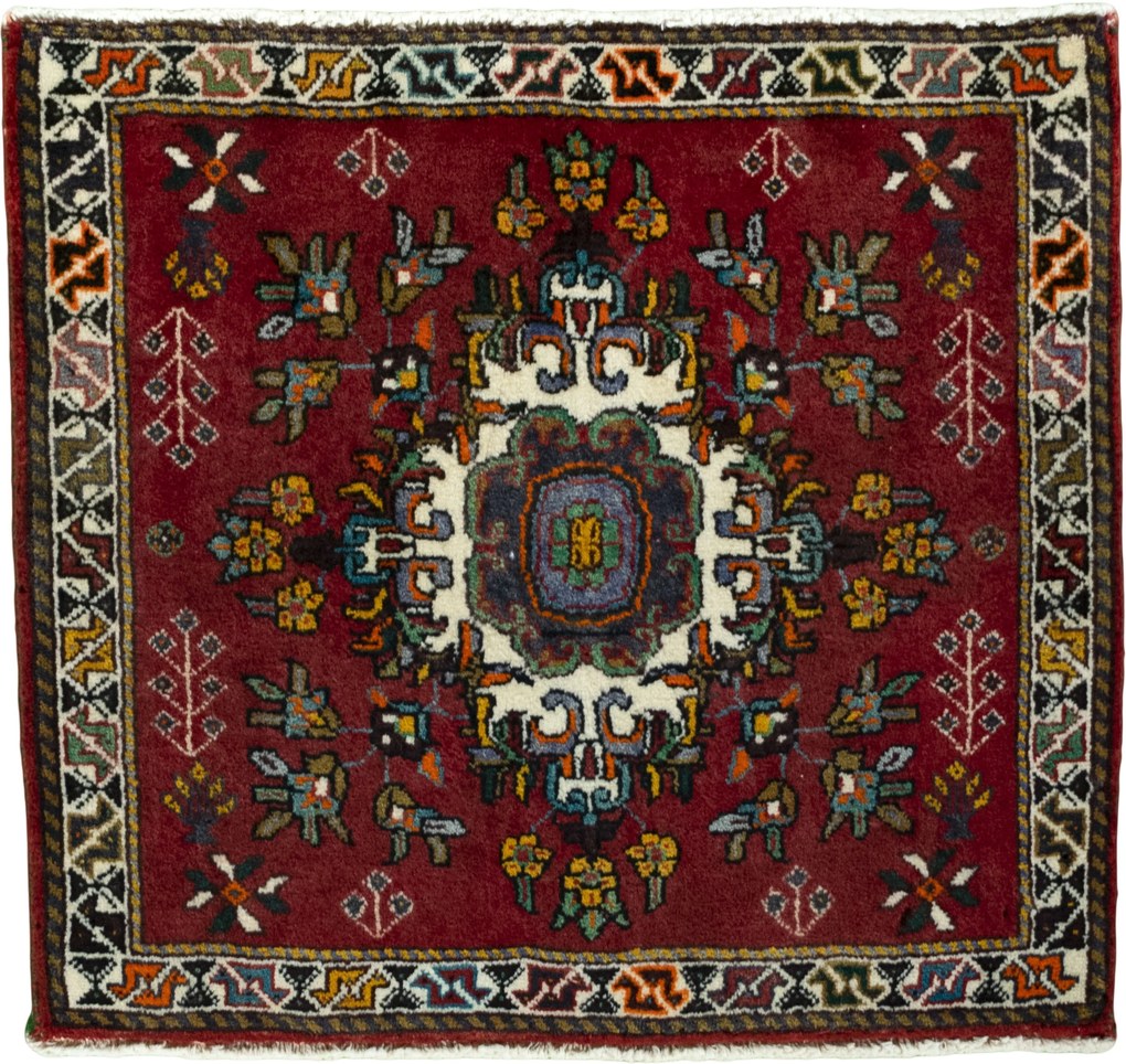 Shiraz Tappeto persiano 60 x 70 Rosso (Iran) Annodato A Mano