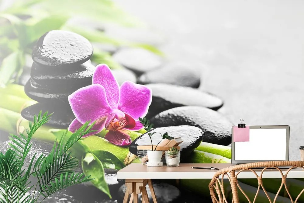 Carta da parati – Natura morta con orchidea viola