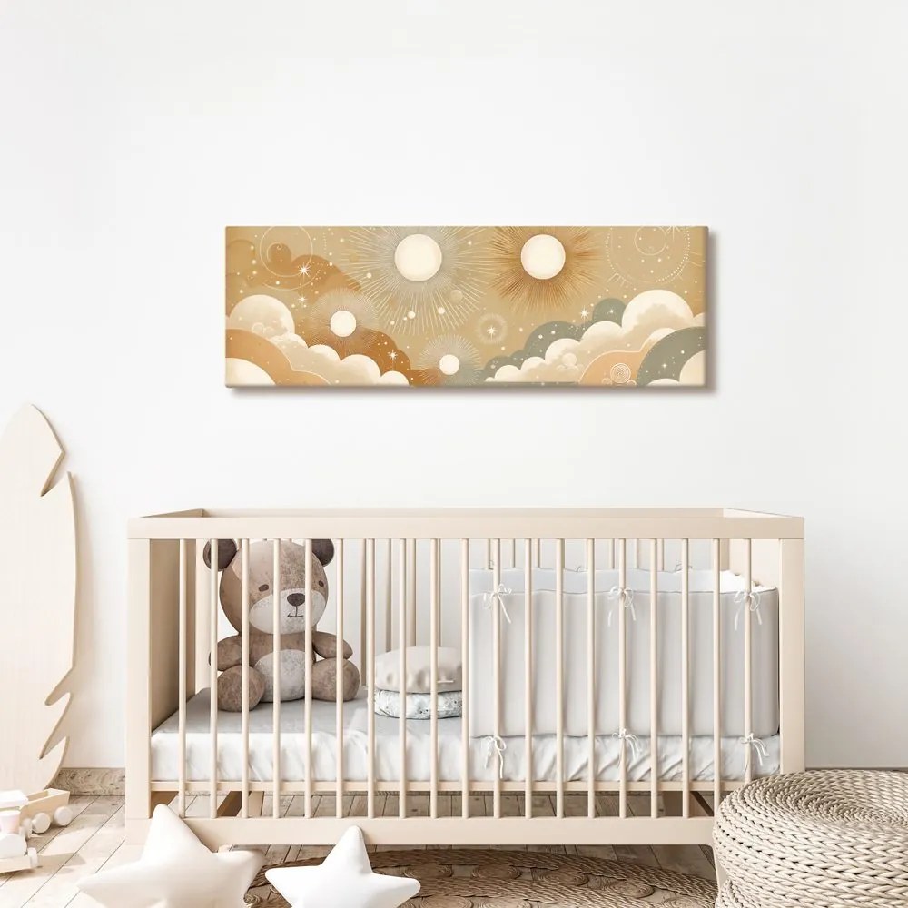 Quadro su tela – Sole cosmico tra le nuvole dei sogni