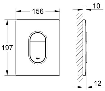 GROHE 38844000 - Pulsante di scarico ARENA COSMOPOLITAN 156 × 197 mm, finitura cromata