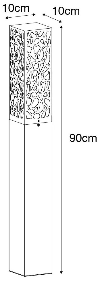 Paletto da giardino moderno nero 90 cm IP44 - Nicole