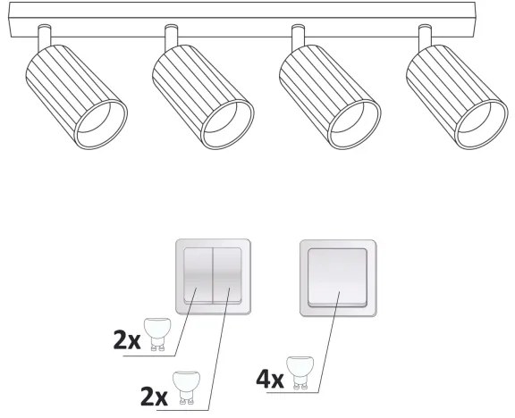 Faretto NICEA 4xGU10/10W/230V nero
