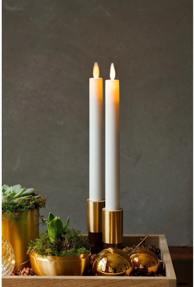 Candele a LED in set con alimentazione a batteria 2 pz (altezza totale 25 cm) Sara Crown – Sirius