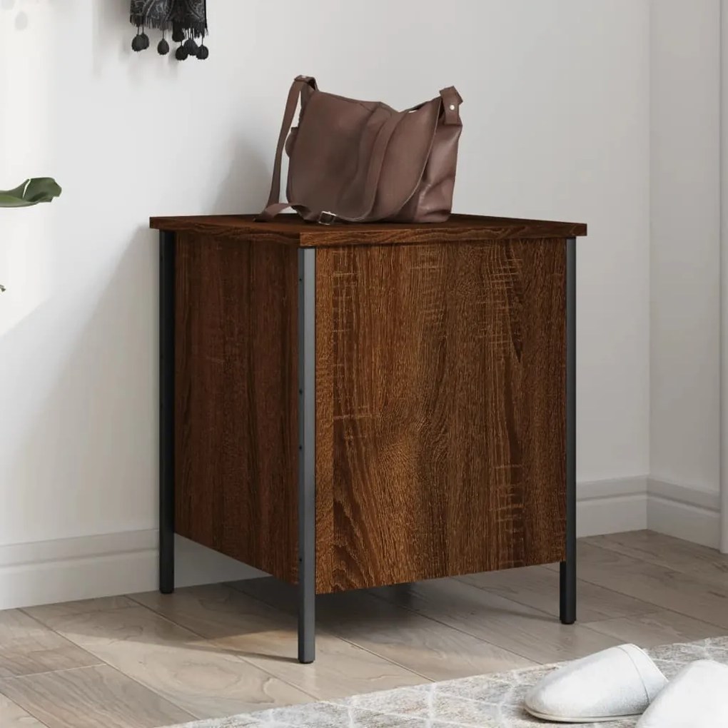 Panca Portaoggetti Rovere Marrone 40x42,5x50 Legno Multistrato /