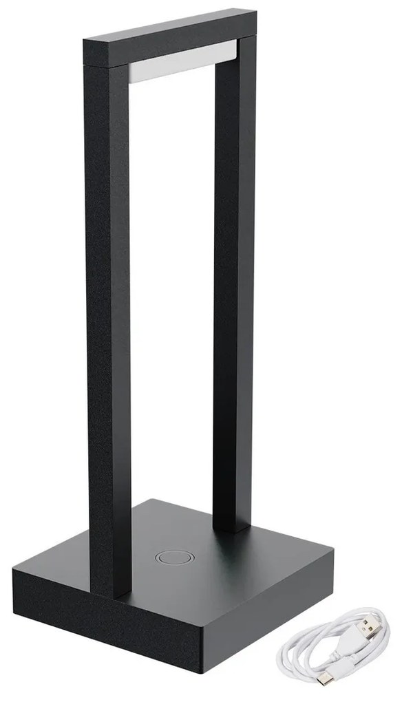 Lampada da Tavolo Ricaricabile 2.2W IP54 CCT Serie VELA - Nera