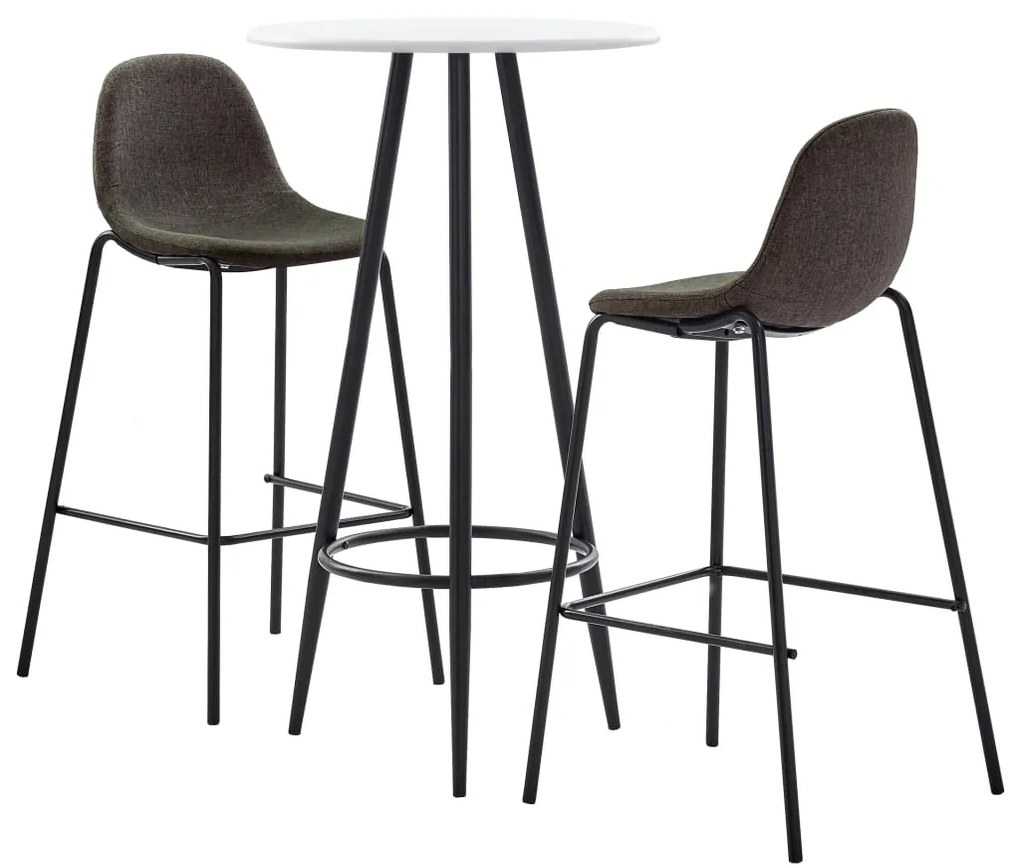 Set Da Bar 3 Pz İn Tessuto Grigio Scuro /