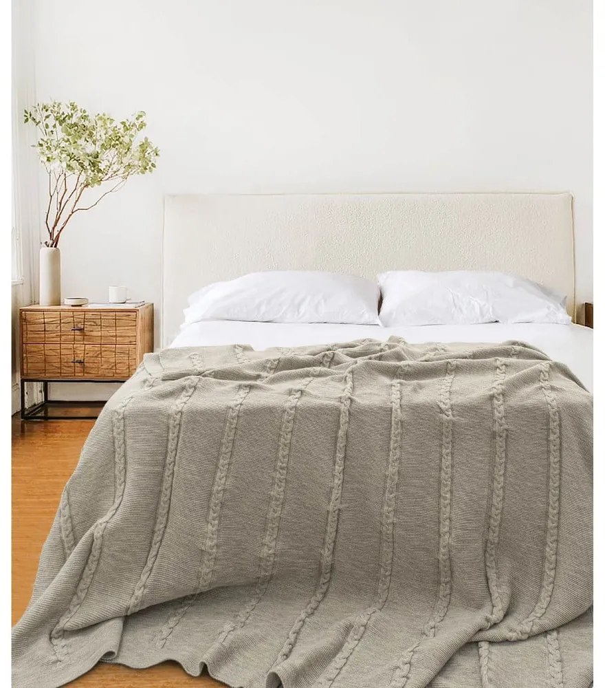 Copriletto beige 200x220 cm Trenza – Oyo Concept