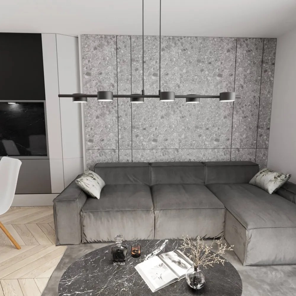 Lampadario a sospensione SORA 6 Nero 6xGX53 da interno Colore del corpo Nero