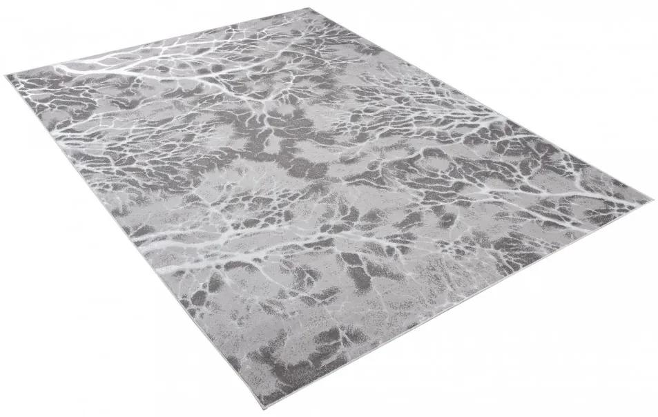 Tappeto semplice e moderno in grigio con motivo bianco Larghezza: 80 cm | Lunghezza: 150 cm