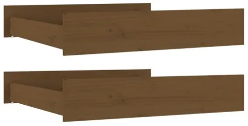 Cassetti per Letto 2 pz in Legno Massello di Pino Miele