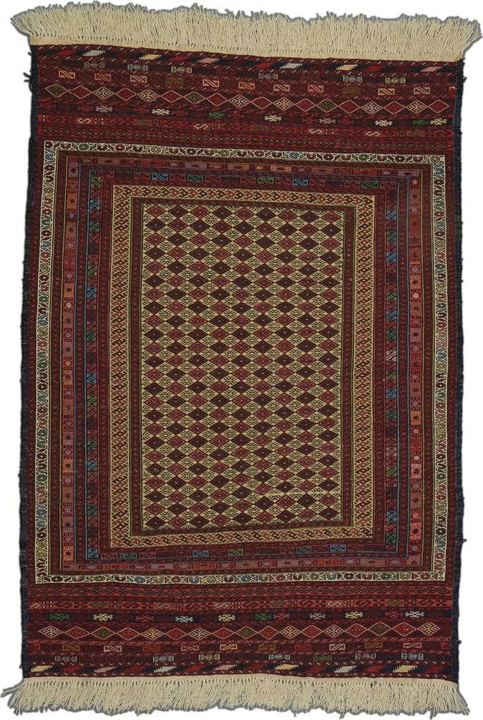 Kilim Tappeto 100 x 140 Marrone (Afghanistan) Tessuto A Mano
