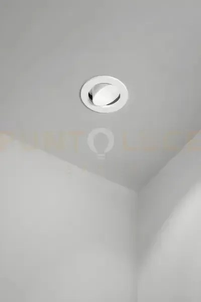 Oasis faretto da incasso orientabile in alluminio bianco d.9cm 1 lu...
