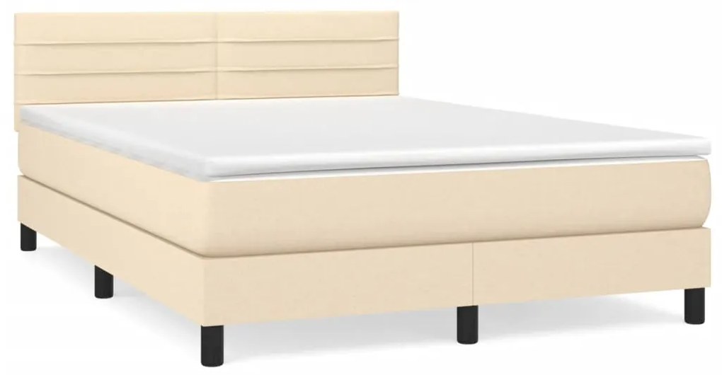 Giroletto a molle con materasso crema 140x19 cm in tessuto