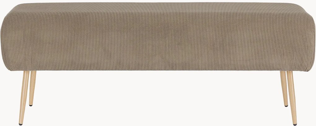 Panca in velluto a coste con gambe effetto legno Olga