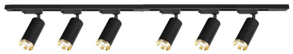 Faretto per sistema a binario MICA 6xGU10/10W/230V nero/oro