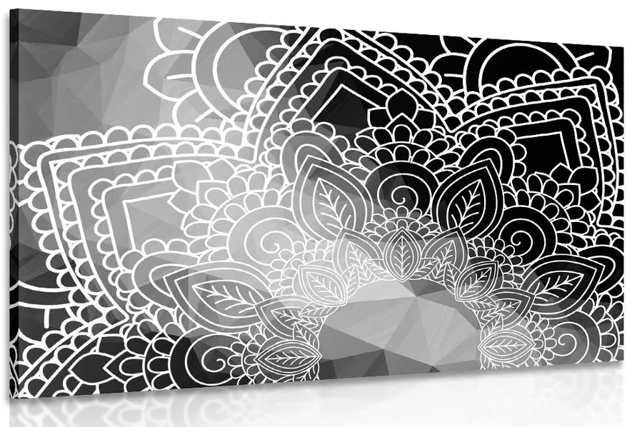 Quadro su tela – Elementi di Mandala in bianco e nero
