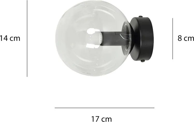 Lampada da Parete ROSSI K1 BL E14 GrafiteTrasparente Miele