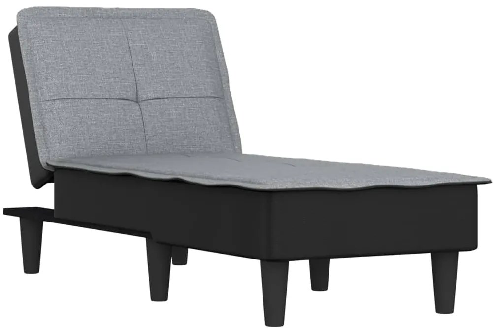 Chaise longue in tessuto grigio chiaro