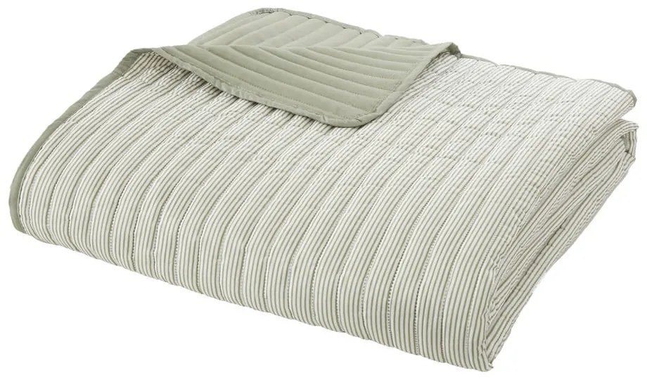 Copriletto verde con rivestimento trapuntato 220x230 cm Stripe – Catherine Lansfield