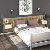 Comodini da Parete 2 pz Bianco e Sonoma in Legno Ingegnerizzato 810982