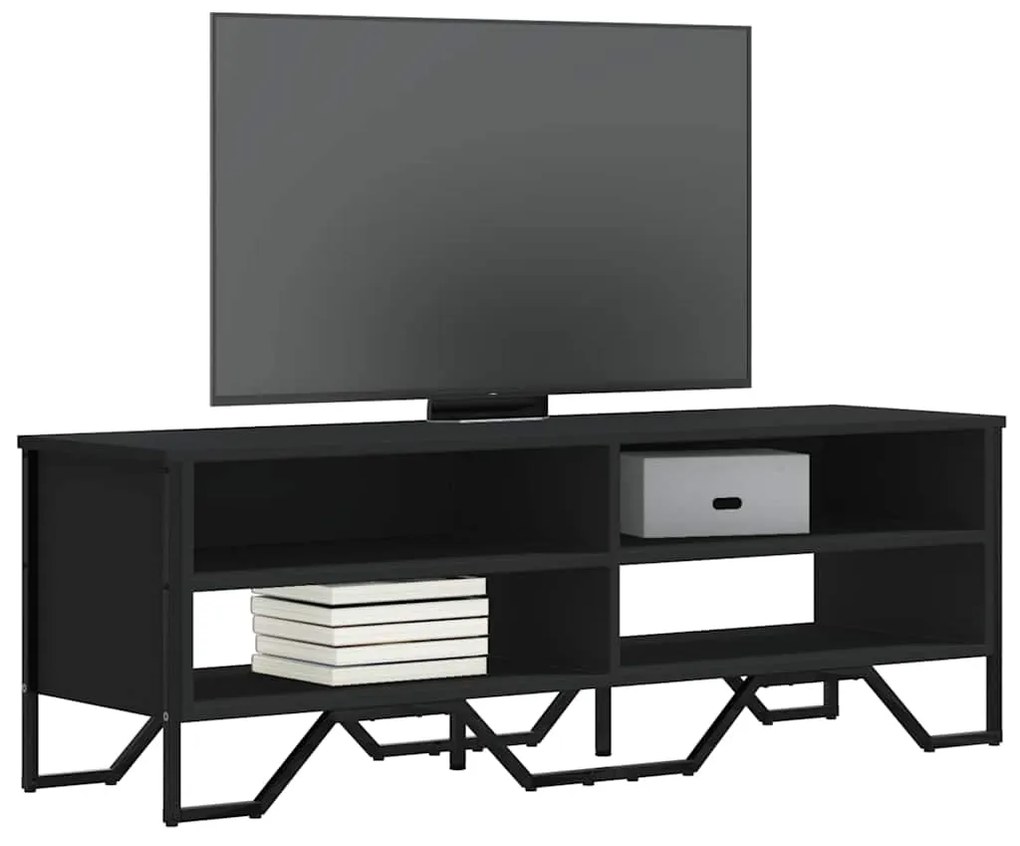 Mobile Porta Tv Nero 122x34x41 Cm İn Legno Multistrato /