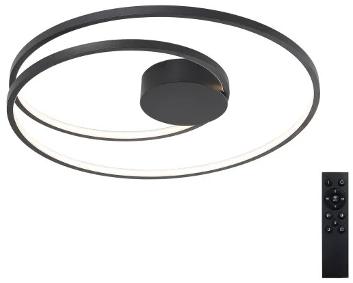 Brilagi- Plafoniera da soffitto dimmerabile a LED TWISTER LED/75W/230V Ø 70 cm nera +telecomando