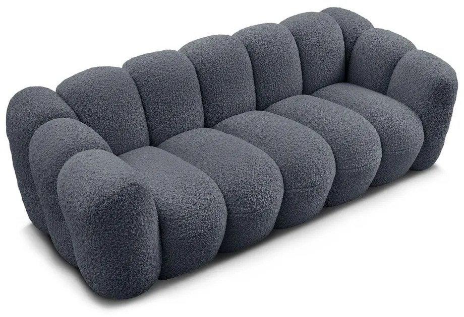 Divano grigio scuro con rivestimento in bouclé 232 cm Hippolyte – Bobochic Paris