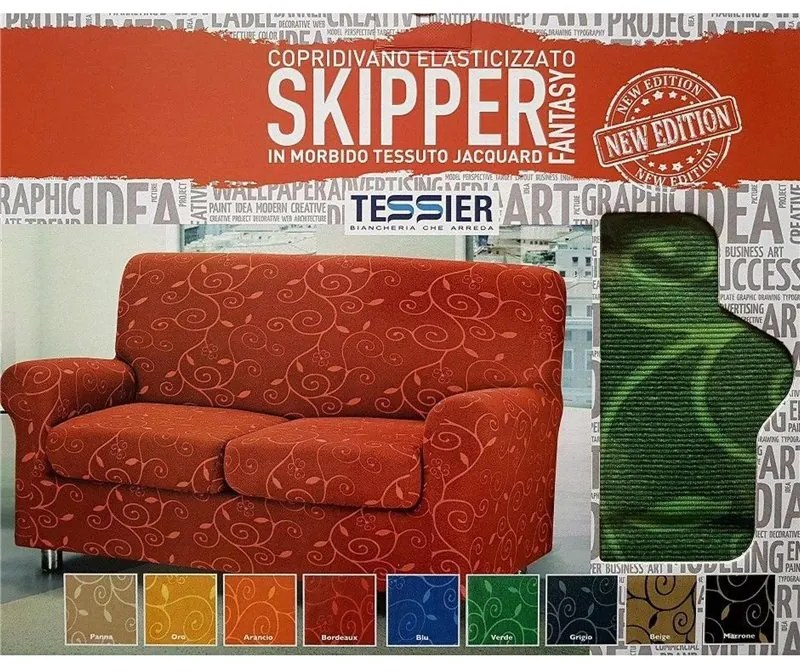 Copriseduta copridivano Tessier Skipper Fantasy  Colore Blu