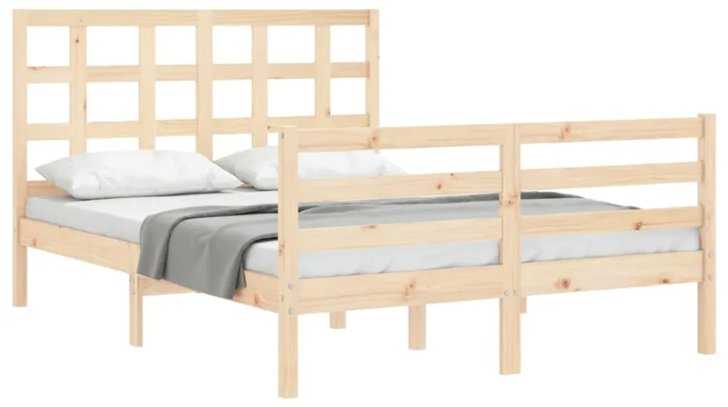 Giroletto con testiera 4ft small double in legno massello