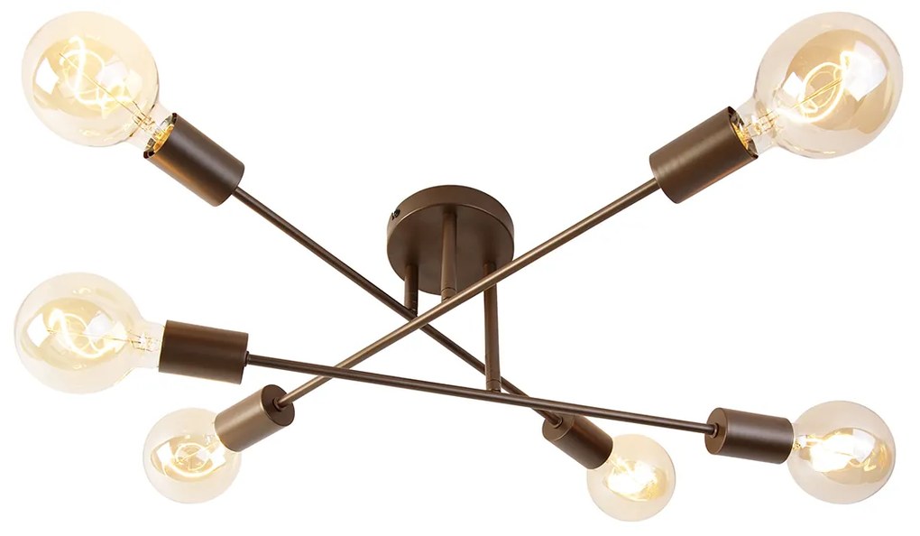 Plafoniera Smart Bronzo Scuro 6 Luci Incluse 6 Wifi G95 - Sydney
