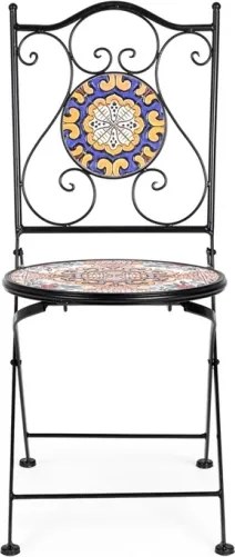 Set Bistrot Tavolo Mosaico 60 Cm Con 2 Sedie Pieghevoli Santorini Bizzotto