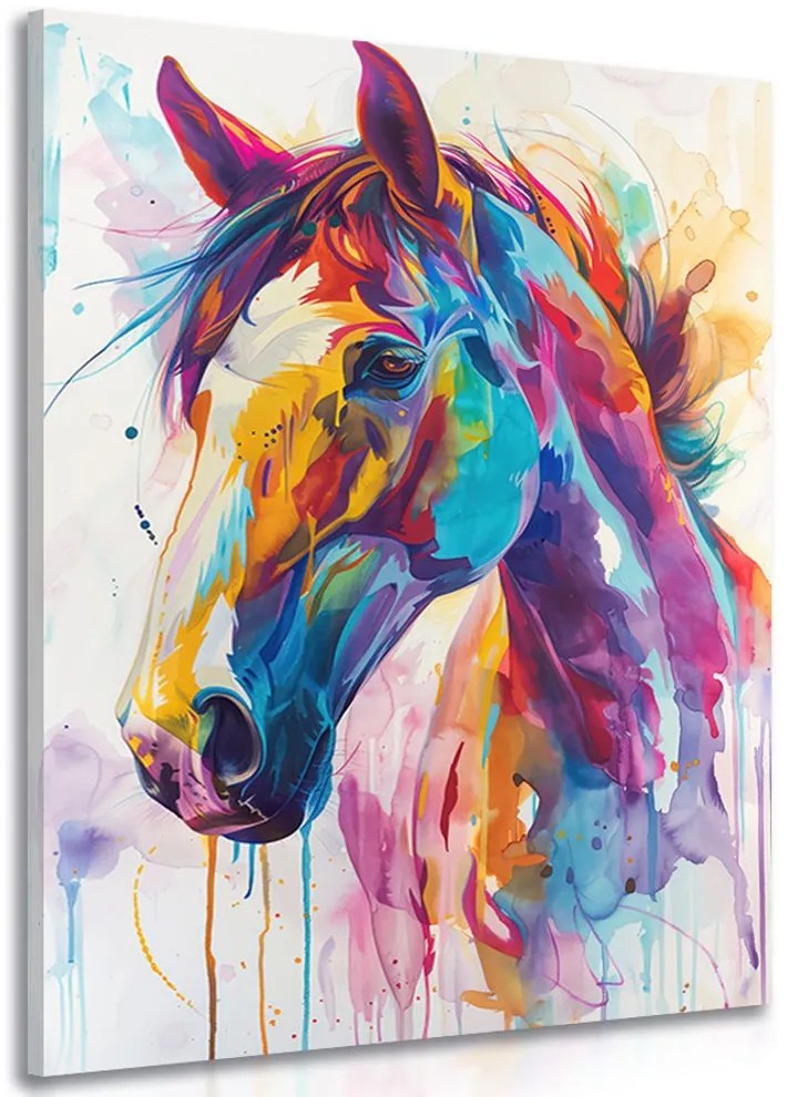 Quadro su tela – Cavallo con imitazione di pittura